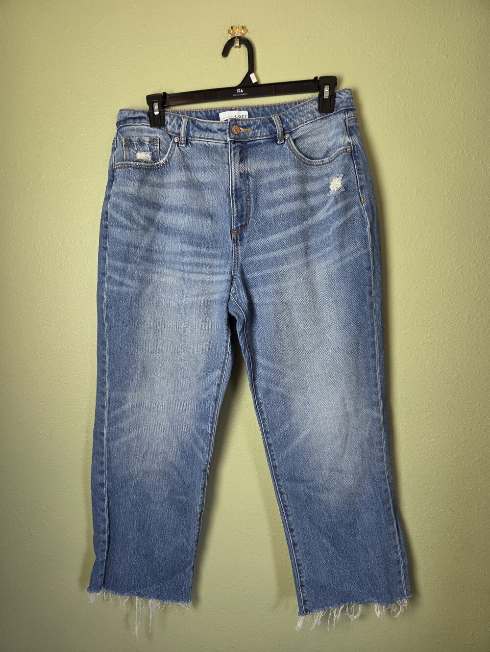 Loft Straight Wide Leg Jeans Size 14